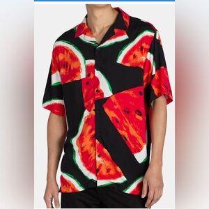 No Boundaries Men's Print Watermelon Button Up Size S (34-36)